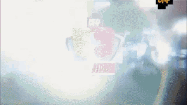 a blurred image of a sign that says npb on it
