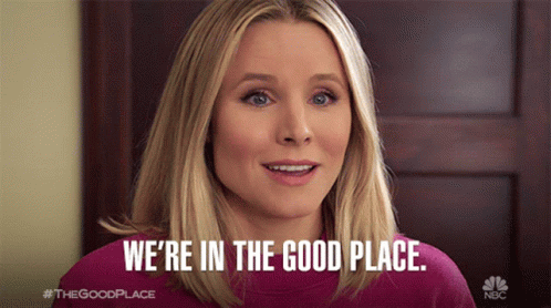 Were In The Good Place Happy GIF - Were In The Good Place Happy Glad GIFs