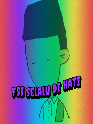 a cartoon of a man with the words fsi selalu di hati on the bottom