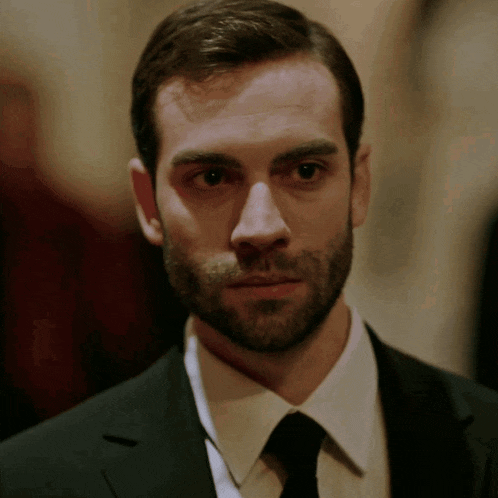 a man with a beard in a suit and tie