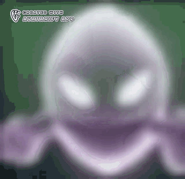 a blurred image of an alien with the words created with avatarify app