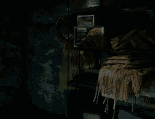 a dark room with a sign that says portable hair dryer on it