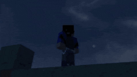 a person standing on top of a hill in a minecraft game