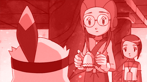 a cartoon of a girl with glasses and a hat