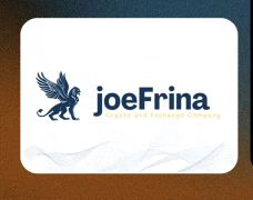 a logo for joefrina crypto and exchange company with a lion on it