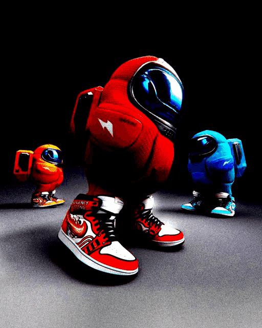 among us characters wearing a pair of jordan shoes