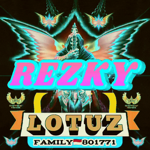 a colorful logo that says rezky lotus family 801771 on it