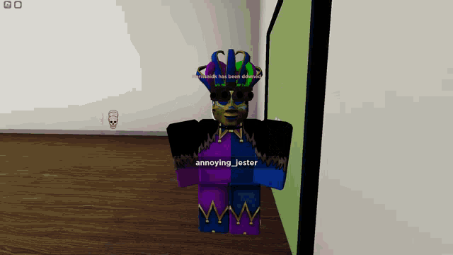a screenshot of a video game with annoying jester written on it