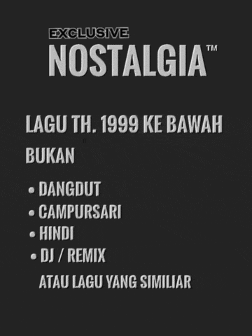 a black and white poster that says nostalgia on it