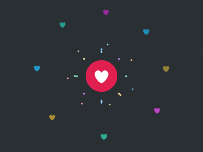 a red circle with a heart in the middle of it