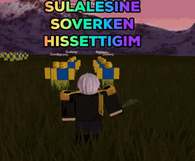 a bunch of roblox characters with the words sulalesine soverken hissettigim