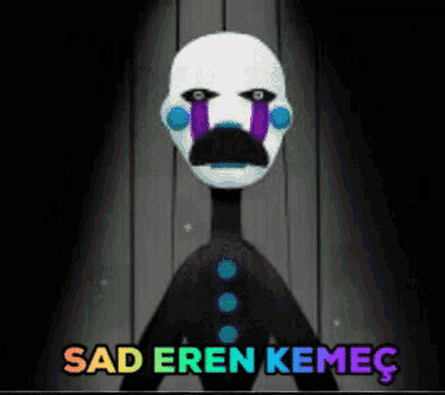 a sad puppet with tears coming out of its eyes and the words sad eren kemec