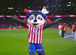 a mascot wearing a red white and blue striped jersey with the number 3 on it