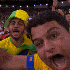 Brazil Fans Confederación Brasileña De Fútbol GIF - Brazil Fans Confederación Brasileña De Fútbol Festejo GIFs