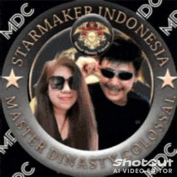 a picture of a man and woman in a circle that says starmaker indonesia
