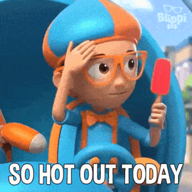 So Hot Out Today Blippi GIF - So Hot Out Today Blippi Blippi Wonders - Educational Cartoons For Kids GIFs