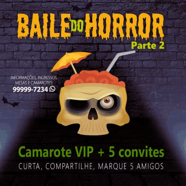 a flyer for baile do horror parte 2
