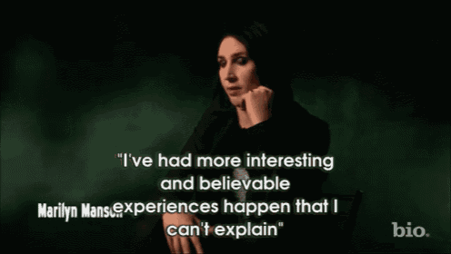 a marilyn manson quote is displayed on a screen