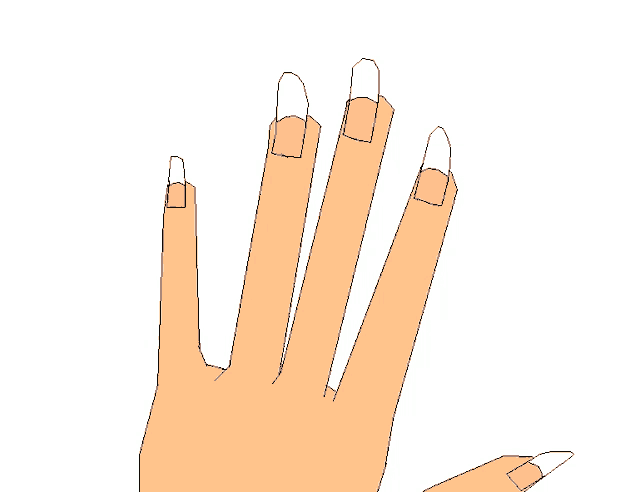 a drawing of a woman painting her nails with a brush