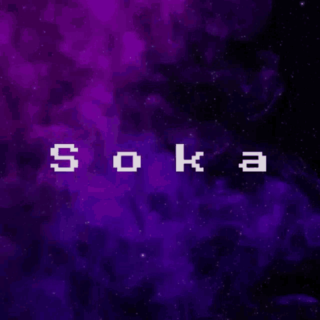 a purple background with the word soka in white letters