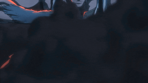 a drawing of a man with blue hair and a black shirt