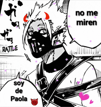 a black and white drawing of a man wearing a mask and a speech bubble that says no me miren soy de paola