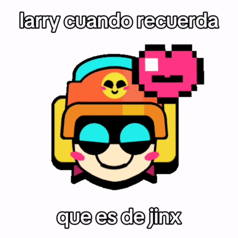 larry cuando recuerda que es de jinx with a cartoon character