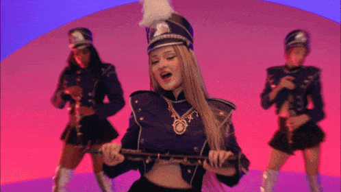 a girl in a marching band uniform says i don t wanna be here