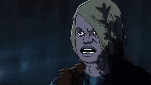 a cartoon of a man with the words revenge is coming below him