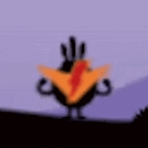 a blurry picture of a cartoon character with a crown on his head .
