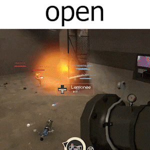 a screenshot of a video game that says open