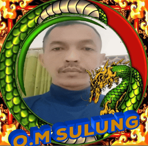 a picture of a man with a dragon and the name om sulung on it