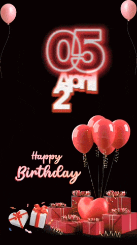 a birthday card with a cake and balloons says happy birth