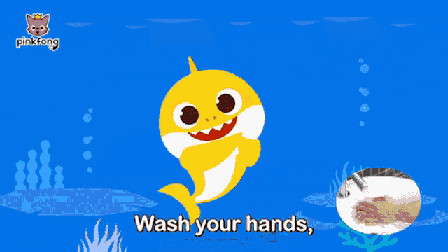 a cartoon of a group of fish with the words safe at last below them