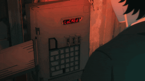 a person is pressing a button on a box that says reg