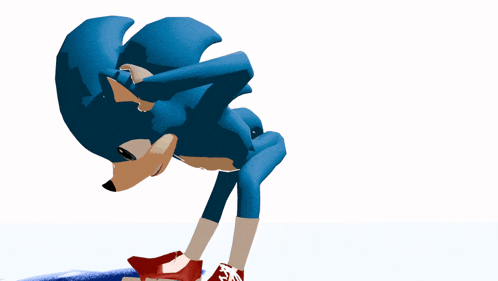 a cartoon drawing of sonic the hedgehog standing on his hind legs