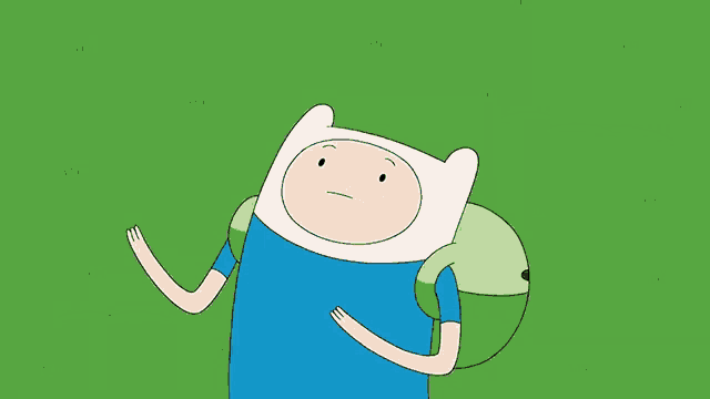a cartoon character says " por dios " in white letters