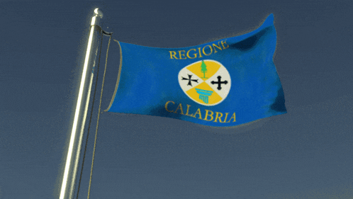 a blue flag with the word regione on it