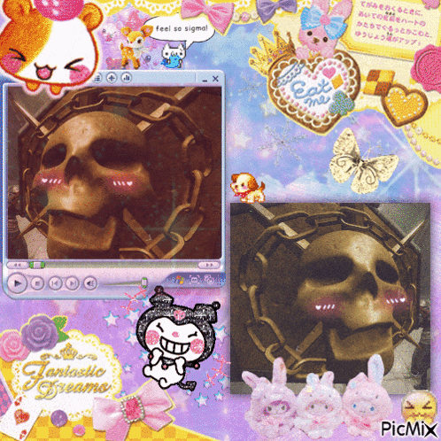 a picture of a skeleton with the words fantastic dreams written on the bottom