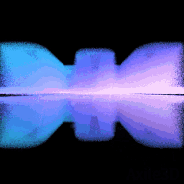 a computer generated image of a blue and purple glowing object on a black background