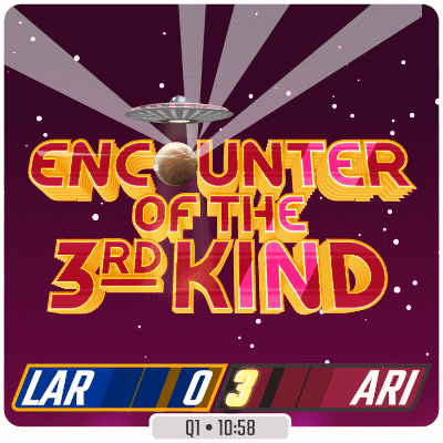 a poster that says encounter of the 3rd kind with a purple background