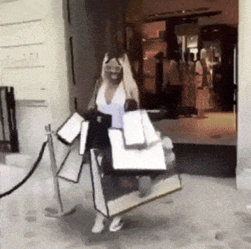 Rich Girl Gucci GIF - Rich Girl Gucci Woman Walking Out Of A Gucci Store GIFs