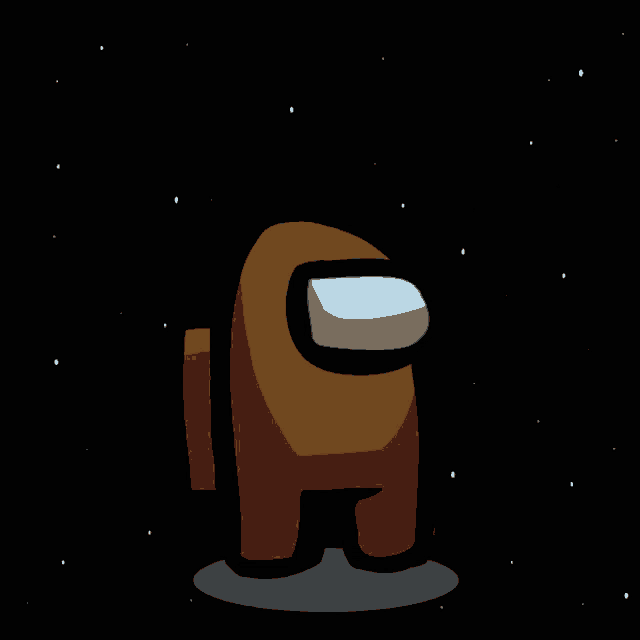 a brown among us character with a white light on his face