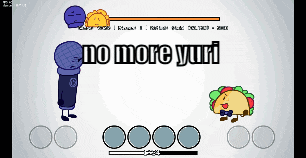 a cartoon of a microphone and a taco with the words no more yuri on the bottom