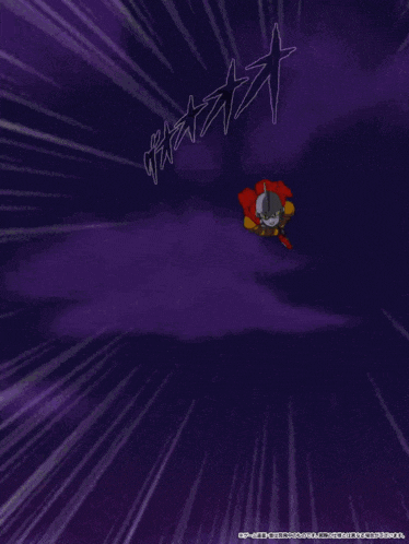 a cartoon of a man with a red cape fighting a monster