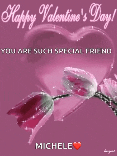 a valentine 's day card with a heart and flowers