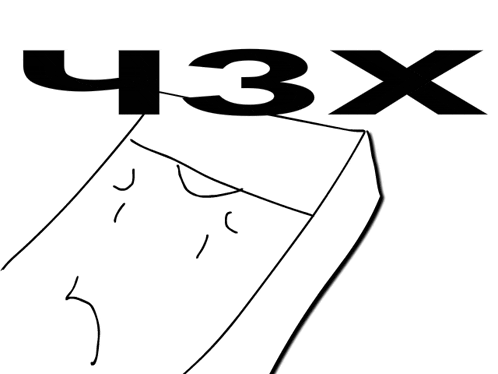 a black and white drawing of a calculator with the letters x and y above it