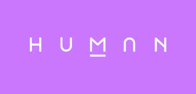 a purple background with the word human written in white