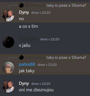 a screenshot of a conversation between dny and pates88