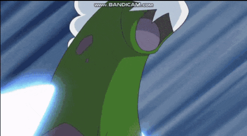 a video of a green cartoon character is being displayed on bandicam.com